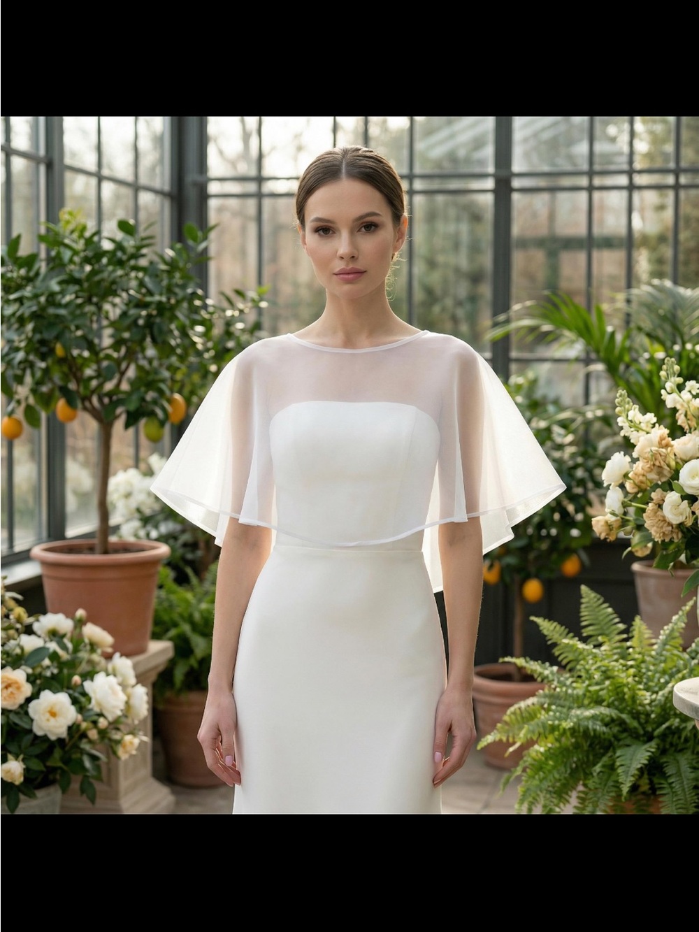 ETSY Organza Ivory Bridal Capelet size L
